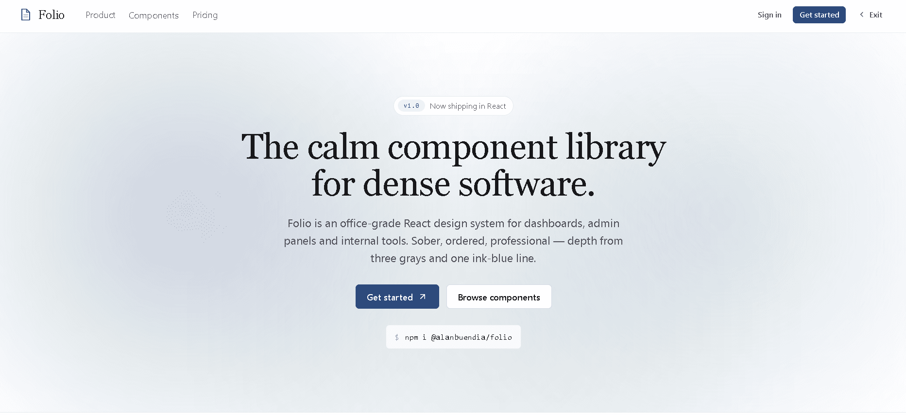 Landing — docs site
